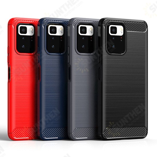 For POCO X3 GT Case Carbon Fiber Texture Shockproof TPU Protective Case Back Cover