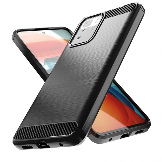 For POCO X3 GT Case Carbon Fiber Texture Shockproof TPU Protective Case Back Cover