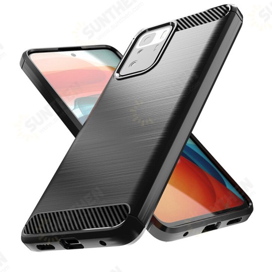 For POCO X3 GT Case Carbon Fiber Texture Shockproof TPU Protective Case Back Cover