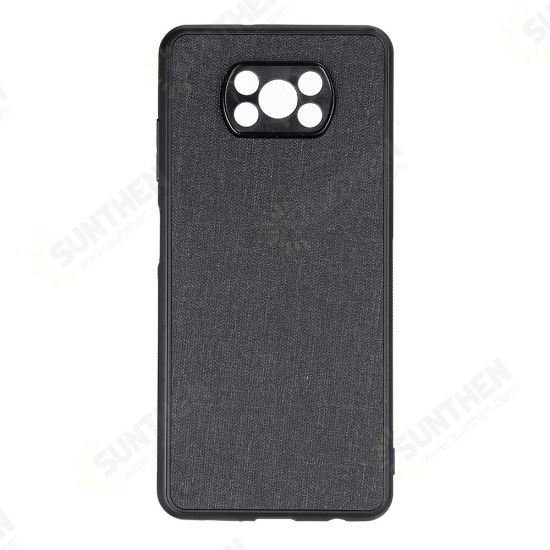 For POCO X3 PRO / POCO X3 NFC Case Business Breathable with Lens Protect Canvas Sweatproof Shockproof TPU Protective Case