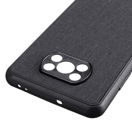For POCO X3 PRO / POCO X3 NFC Case Business Breathable with Lens Protect Canvas Sweatproof Shockproof TPU Protective Case