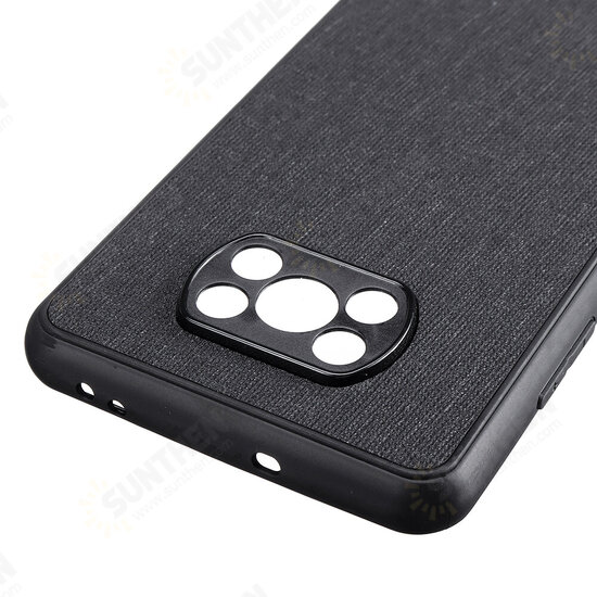 For POCO X3 PRO / POCO X3 NFC Case Business Breathable with Lens Protect Canvas Sweatproof Shockproof TPU Protective Case