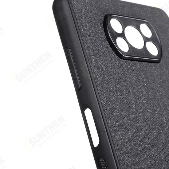 For POCO X3 PRO / POCO X3 NFC Case Business Breathable with Lens Protect Canvas Sweatproof Shockproof TPU Protective Case