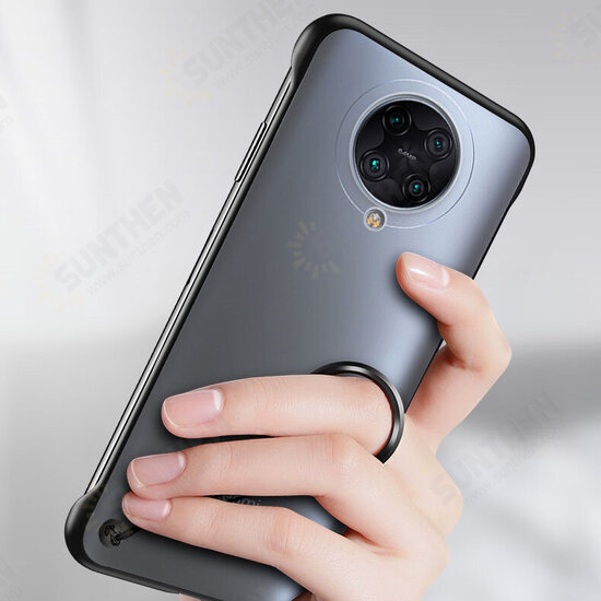 For POCO X3 PRO / POCO X3 NFC Case Frameless Ultra-Thin Translucent Matte with Finger Ring Hard PC Protective Case Back Cover