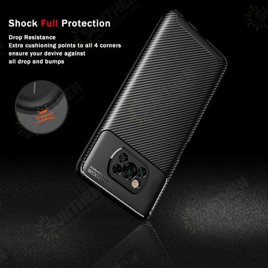 For POCO X3 PRO / POCO X3 NFC Case Luxury Carbon Fiber Pattern with Lens Protector Shockproof Silicone Protective Case Non-original For POCO X3 PRO / POCO X3 NFC Case Luxury Carbon Fiber Pattern with Lens Protector Shockproof Silicone Protective Case Non-original