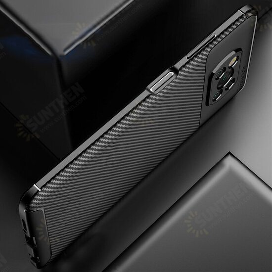 For POCO X3 PRO / POCO X3 NFC Case Luxury Carbon Fiber Pattern with Lens Protector Shockproof Silicone Protective Case Non-original For POCO X3 PRO / POCO X3 NFC Case Luxury Carbon Fiber Pattern with Lens Protector Shockproof Silicone Protective Case Non-original