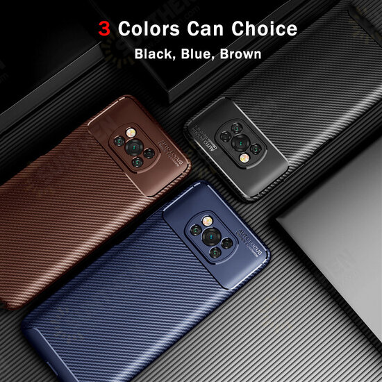 For POCO X3 PRO / POCO X3 NFC Case Luxury Carbon Fiber Pattern with Lens Protector Shockproof Silicone Protective Case Non-original For POCO X3 PRO / POCO X3 NFC Case Luxury Carbon Fiber Pattern with Lens Protector Shockproof Silicone Protective Case Non-original