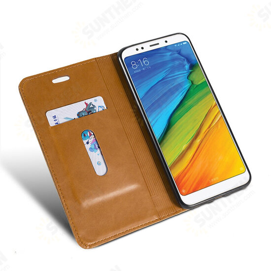 For POCO X3 PRO / POCO X3 NFC Case Wooden Texture Flip with Card Slot Stand PU Leather Full Body Protective Case Non-original