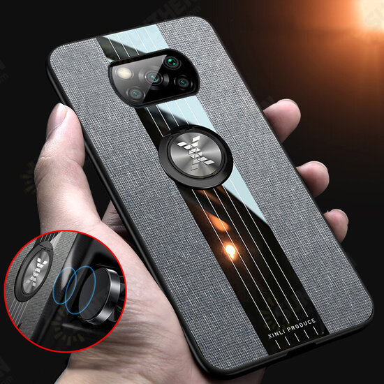 For POCO X3 PRO / POCO X3 NFC Case with Magnetic Ring Bracket Stand Shockproof Breathable Cloth Fabric Protective Case Non-original For POCO X3 PRO / POCO X3 NFC Case with Magnetic Ring Bracket Stand Shockproof Breathable Cloth Fabric Protective Case Non-original