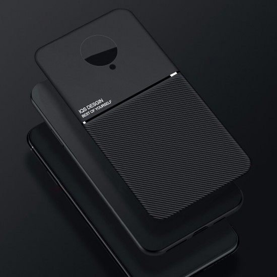 For Poco F2 Pro Case Magnetic Shockproof Non-slip Leather Texture TPU Protective Case Back Cover Non-original