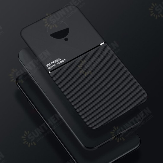 For Poco F2 Pro Case Magnetic Shockproof Non-slip Leather Texture TPU Protective Case Back Cover Non-original