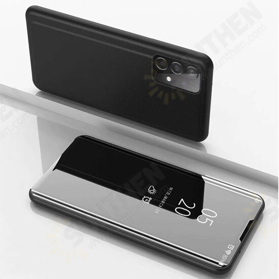 For Samsung Galaxy A52 5G Case Foldable Flip Plating Mirror Window View Shockproof Full Cover Protective Case For Samsung Galaxy A52 5G Case Foldable Flip Plating Mirror Window View Shockproof Full Cover Protective Case