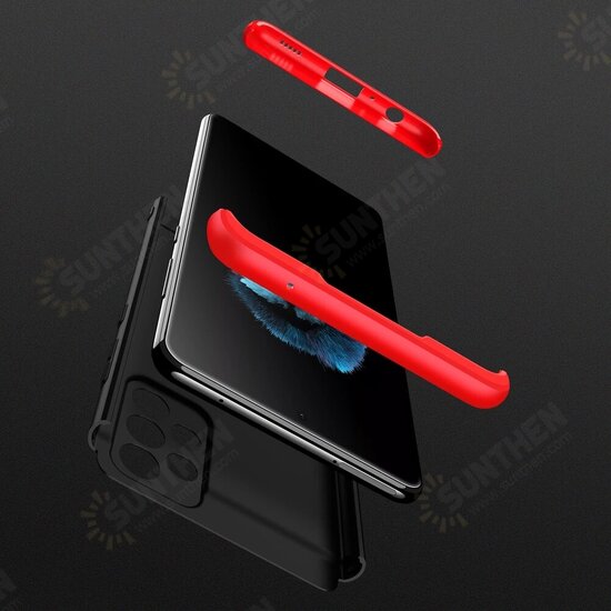 For Samsung Galaxy A52 Case 3 in 1 Detachable Double Dip with Lens Protect Anti-Fingerprint Shockproof PC Protective Case