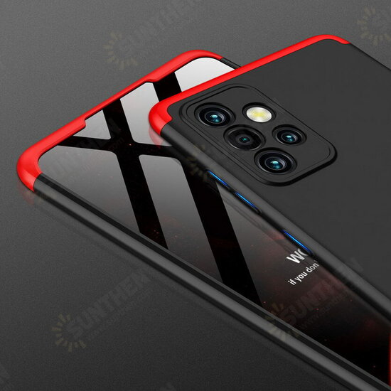 For Samsung Galaxy A52 Case 3 in 1 Detachable Double Dip with Lens Protect Anti-Fingerprint Shockproof PC Protective Case