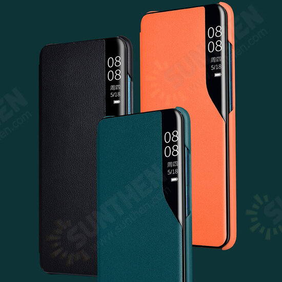 For Samsung Galaxy A91 / Galaxy M80S / Galaxy S10 Lite Case Magnetic Flip Smart Sleep Window View Shockproof PU Leather Full Cover Protective Case