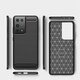 For Samsung Galaxy S21+ / Galaxy S21 / Galaxy S21 Ultra Case Carbon Fiber Texture with Lens Protector Shockproof Silicone Protective Case Back Cover