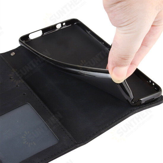 For A11 Case Magnetic Flip with Multiple Card Slot Wallet Folding Stand PU Leather Shockproof Full Cover Protective Case