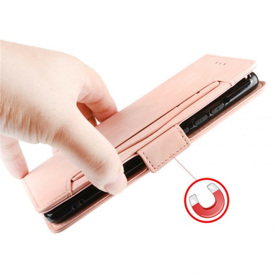 For A11 Pro Max Case Magnetic Flip with Multiple Card Slot Wallet Folding Stand PU Leather Shockproof Full Cover Protective Case