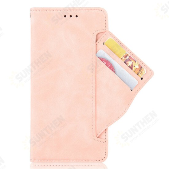 For A11 Pro Max Case Magnetic Flip with Multiple Card Slot Wallet Folding Stand PU Leather Shockproof Full Cover Protective Case