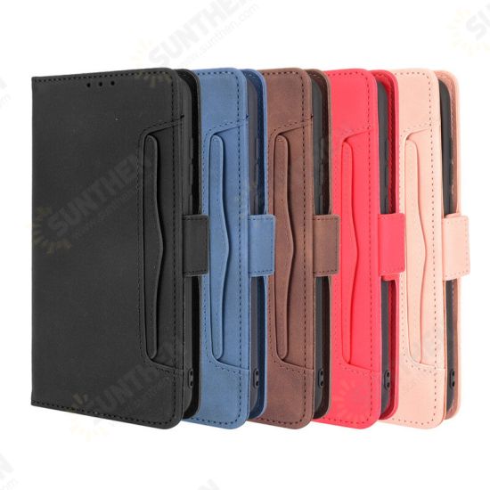 For Bison Pro Case Magnetic Flip with Multiple Card Slot Wallet Folding Stand PU Leather Shockproof Full Cover Protective Case