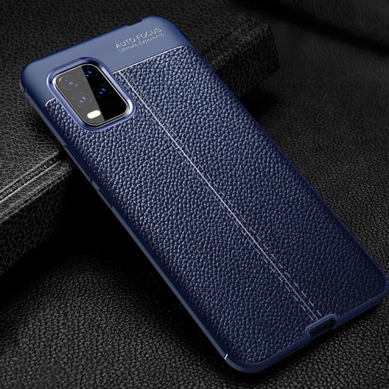 For Xiaomi Mi 10 Lite Case Litchi Pattern Shockproof PU Leather TPU Soft Protective Case Back Cover Non-original