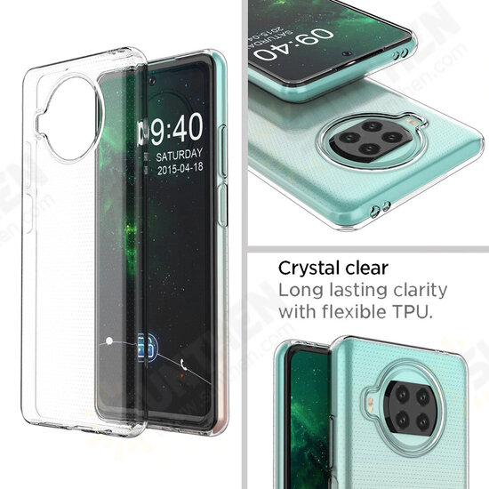 For Xiaomi Mi 10T Lite 5G / Redmi Note 9 Pro 5G Case Crystal Clear Transparent Ultra-Thin Non-Yellow Soft TPU Protective Case Non-Original