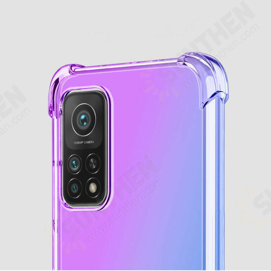 For Xiaomi Mi 10T/10T Pro Case Gradient Color with Four-Corner Airbags Shockproof Translucent Soft TPU Protective Case | Non-original