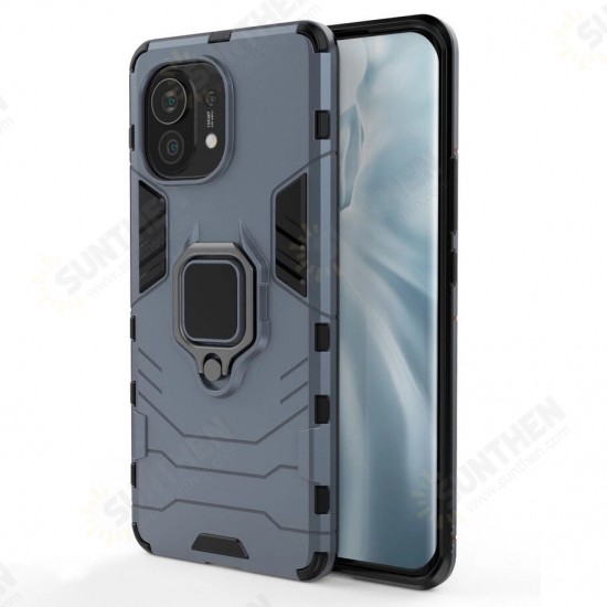 For Xiaomi Mi 11 Case Shockproof Magnetic with 360 Rotation Finger Ring Holder Stand PC Protective Case Non-Original