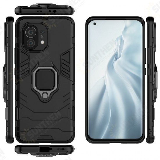 For Xiaomi Mi 11 Case Shockproof Magnetic with 360 Rotation Finger Ring Holder Stand PC Protective Case Non-Original