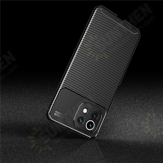 For Xiaomi Mi 11 Case Luxury Carbon Fiber Pattern with Lens Protector Shockproof Silicone Protective Case Non-Original For Xiaomi Mi 11 Case Luxury Carbon Fiber Pattern with Lens Protector Shockproof Silicone Protective Case Non-Original