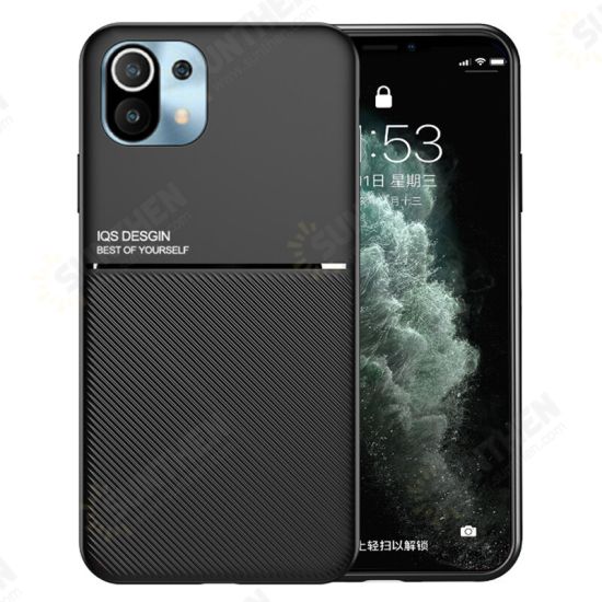For Xiaomi Mi 11 Case Magnetic Leather Texture Non-Slip TPU Shockproof Protective Case Back Cover Non-Original For Xiaomi Mi 11 Case Magnetic Leather Texture Non-Slip TPU Shockproof Protective Case Back Cover Non-Original