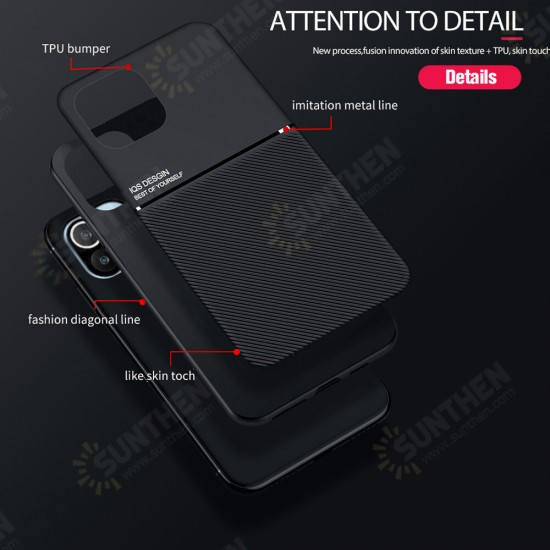 For Xiaomi Mi 11 Case Magnetic Leather Texture Non-Slip TPU Shockproof Protective Case Back Cover Non-Original For Xiaomi Mi 11 Case Magnetic Leather Texture Non-Slip TPU Shockproof Protective Case Back Cover Non-Original