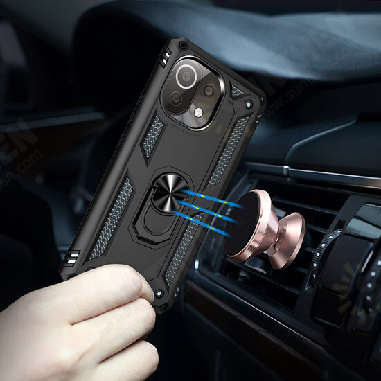 For Xiaomi Mi 11 Lite Case Bumpers Shockproof Magnetic with 360 Rotation Finger Ring Holder Stand PC Protective Case Non-Original For Xiaomi Mi 11 Lite Case Bumpers Shockproof Magnetic with 360 Rotation Finger Ring Holder Stand PC Protective Case Non-Original