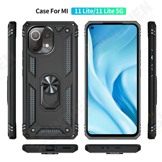 For Xiaomi Mi 11 Lite Case Bumpers Shockproof Magnetic with 360 Rotation Finger Ring Holder Stand PC Protective Case Non-Original For Xiaomi Mi 11 Lite Case Bumpers Shockproof Magnetic with 360 Rotation Finger Ring Holder Stand PC Protective Case Non-Original