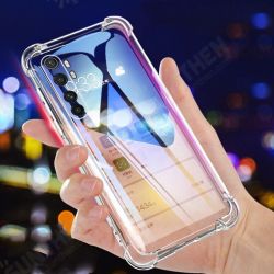 For Xiaomi Mi Note 10 Lite Case Air Bag Shockproof Lens Protect Transparent Non-yellow Soft TPU Protective Case Non-original