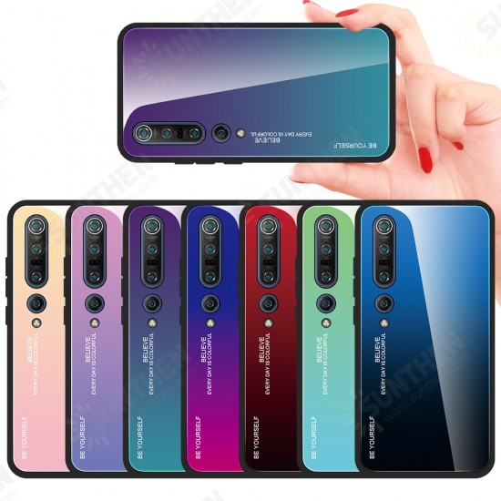 For Xiaomi Mi10 Mi 10 / Mi 10 Pro Case Gradient Color Tempered Glass Shockproof Scratch Resistant Protective Case Back Cover Non-original For Xiaomi Mi10 Mi 10 / Mi 10 Pro Case Gradient Color Tempered Glass Shockproof Scratch Resistant Protective Case Back Cover Non-original