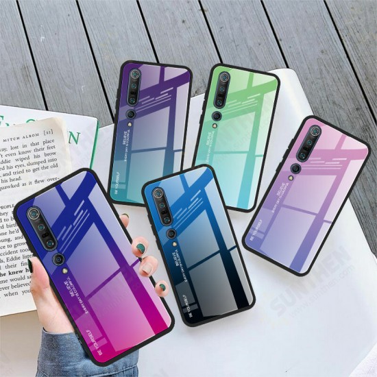 For Xiaomi Mi10 Mi 10 / Mi 10 Pro Case Gradient Color Tempered Glass Shockproof Scratch Resistant Protective Case Back Cover Non-original For Xiaomi Mi10 Mi 10 / Mi 10 Pro Case Gradient Color Tempered Glass Shockproof Scratch Resistant Protective Case Back Cover Non-original