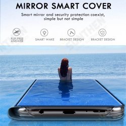 For Xiaomi Redmi 10 Case Foldable Flip Plating Mirror Window View Shockproof Full Cover Protective Case Non-Original