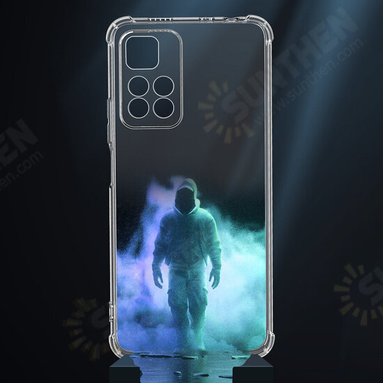 For Xiaomi Redmi 10 Case with Airbags Lens Protector Shockproof Transparent Non-Yellow Soft TPU Protective Case Non-Original