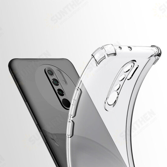For Xiaomi Redmi 9 Case Air Bag Shockproof with Lens Protect Transparent Non-yellow Soft TPU Protective Case Non-original