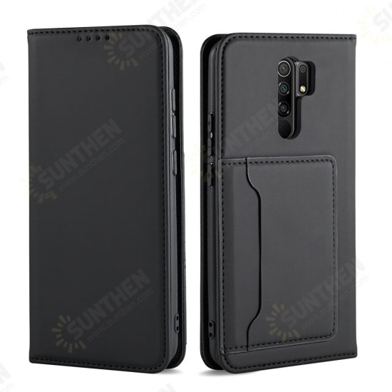 For Xiaomi Redmi 9 Case Business Flip Magnetic with Multi-Card Slots Wallet Shockproof PU Leather Protective Case Non-Original