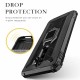 For Xiaomi Redmi 9 Case Carbon Fiber Pattern Shockproof Anti-Fingerprint with 360° Rotation Magnetic Ring Bracket PC Protective Case Non-original