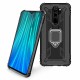 For Xiaomi Redmi 9 Case Carbon Fiber Pattern Shockproof Anti-Fingerprint with 360° Rotation Magnetic Ring Bracket PC Protective Case Non-original