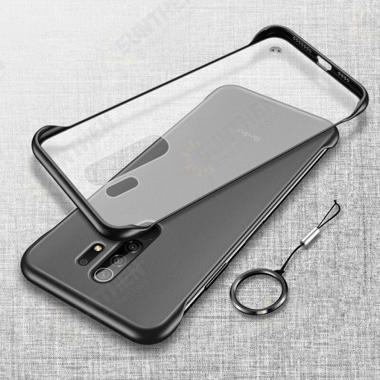 For Xiaomi Redmi 9 Case Frameless Ultra Thin Matte with Finger Ring Hard PC Protective Case Back Cover Non-original