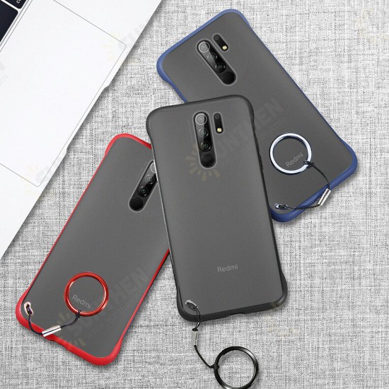 For Xiaomi Redmi 9 Case Frameless Ultra Thin Matte with Finger Ring Hard PC Protective Case Back Cover Non-original