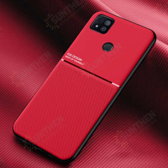 For Xiaomi Redmi 9C Case Magnetic Texture Non-slip Leather TPU Shockproof Protective Case | Non-original