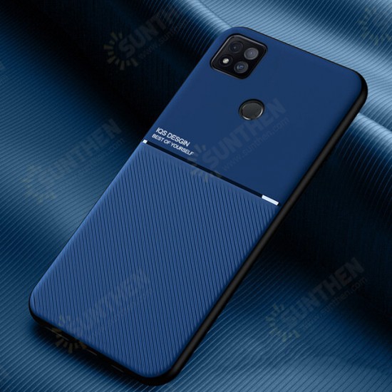 For Xiaomi Redmi 9C Case Magnetic Texture Non-slip Leather TPU Shockproof Protective Case | Non-original