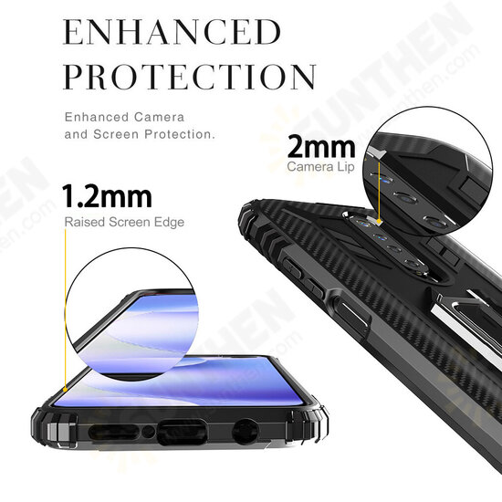 For Xiaomi Redmi K30 Case Carbon Fiber Pattern Shockproof Anti-fingerprint with 360° Rotation Magnetic Ring Bracket PC Protective Case Non-original For Xiaomi Redmi K30 Case Carbon Fiber Pattern Shockproof Anti-fingerprint with 360° Rotation Magnetic Ring Bracket PC Protective Case Non-original