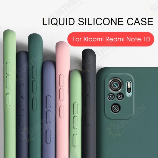 For Xiaomi Redmi Note 10 / Redmi Note 10S Case Smooth Shockproof with Lens Protector Soft Liquid Silicone Rubber Protective Case Non-Original