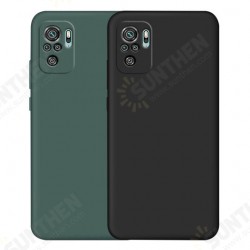 For Xiaomi Redmi Note 10 / Redmi Note 10S Case Smooth Shockproof with Lens Protector Soft Liquid Silicone Rubber Protective Case Non-Original